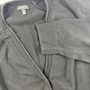 Talbots Cardigan‎ Womens 3X Black Cotton Blend 3/4 Sleeves Lightweight